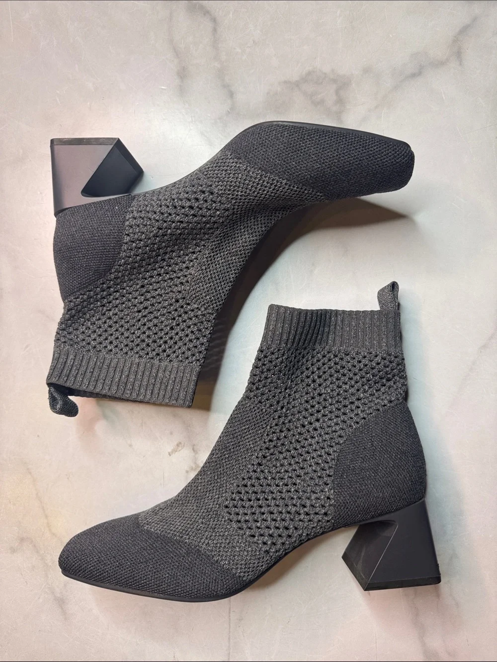 Vivaia Melissa Square-Toe Perforated Heeled Boots